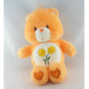 Peluche parlante Bisounours orange clair Groscopain fleurs CARE BEARS
