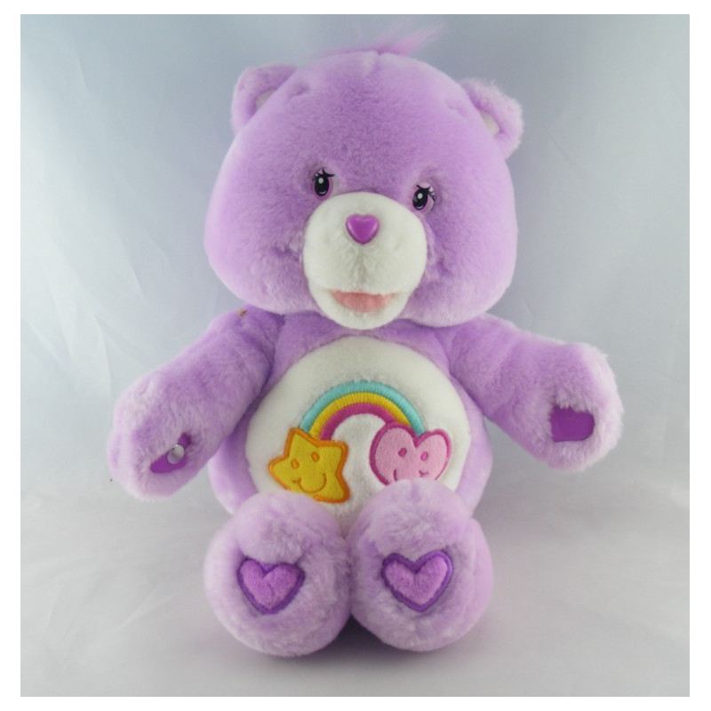 Peluche Bisounours mauve Grosami arc en ciel CARE BEARS