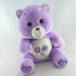 Peluche Bisounours mauve violet Groscadeau sucettes CARE BEARS