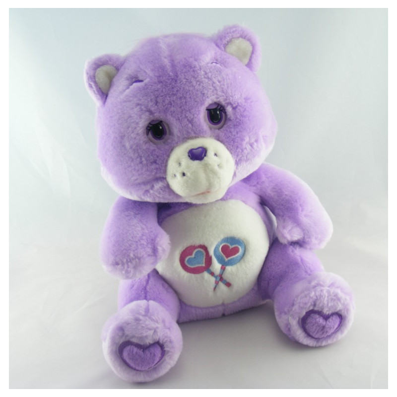 Peluche Bisounours mauve violet Groscadeau sucettes CARE BEARS