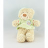 Doudou ours vert capuche NICOTOY 14 cm