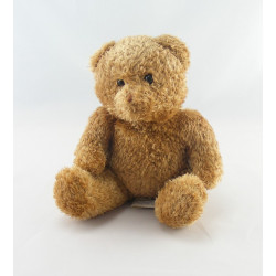 Doudou ours marron maillot blanc mouchoir LCL