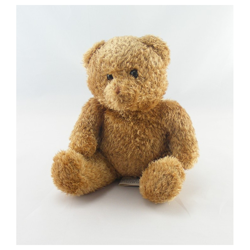 Doudou ours marron maillot blanc mouchoir LCL