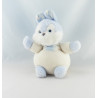 Doudou lapin blanc rayé bleu TARTINE ET CHOCOLAT