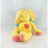 Doudou lapin bleu vert jaune fleur NOUNOURS