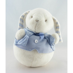 Doudou lapin blanc rose bleu JACADI 