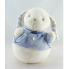 Doudou lapin blanc rose bleu JACADI 