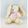 Doudou chien lapin robe rose oiseau maison MOTS D'ENFANTS