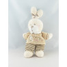 Doudou lapin beige velours brodé KITCHOUN KIABI NICOTOY