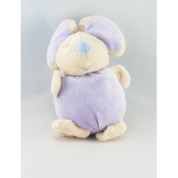 Doudou souris rose fleur mauve AJENA