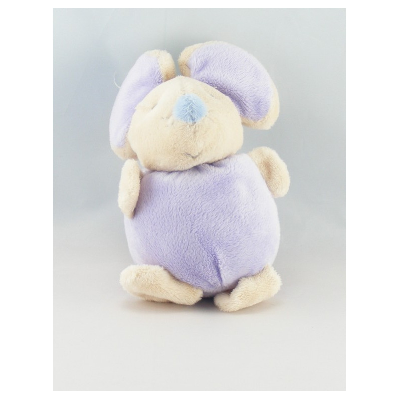 Doudou souris rose fleur mauve AJENA