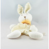 Doudou lapin blanc jaune GERCA