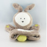 Doudou hochet lapin rose gris OBAIBI OKAIDI