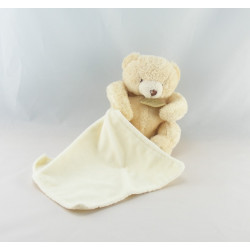 Doudou ours écru blanc avec mouchoir BABY NAT