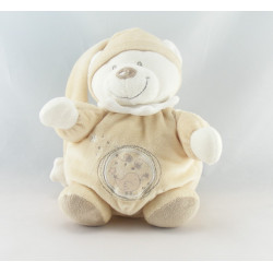 Doudou ours boule blanc écru oiseau étoile NICOTOY NEUF