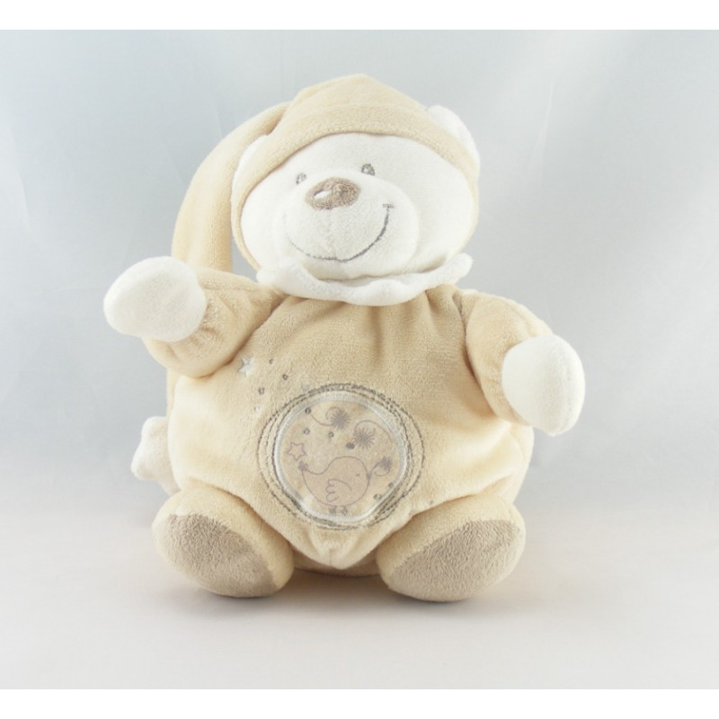 Doudou ours boule blanc écru oiseau étoile NICOTOY NEUF