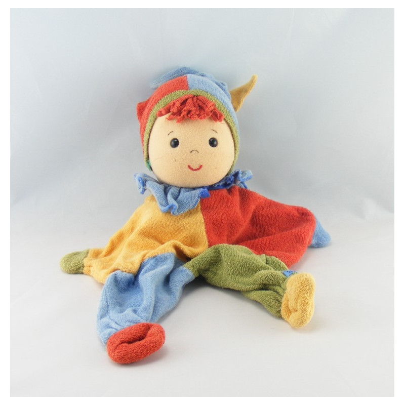 Doudou plat clown bleu marine rouge STERNTALER