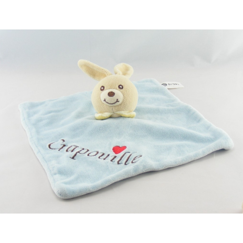 Doudou plat lapin bleu Crapouille SANDY