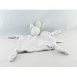 Doudou plat noeuds lapin bleu ciel OBAIBI