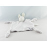 Doudou plat noeuds lapin bleu ciel OBAIBI