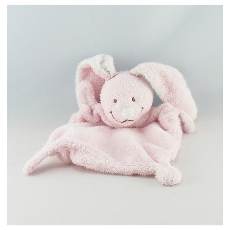Doudou plat lapin rose GRAIN DE BLE