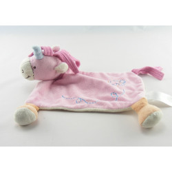 Doudou plat licorne rose BENGY