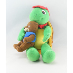 Peluche tortue Franklin avec doudou ours martin JEMINI