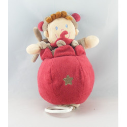 Doudou boule musicale garçon gris bordeaux NICOTOY