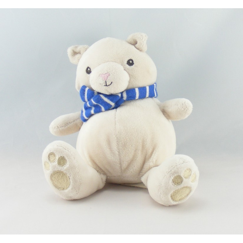 Doudou ours blanc noeud rose HM H ET M 