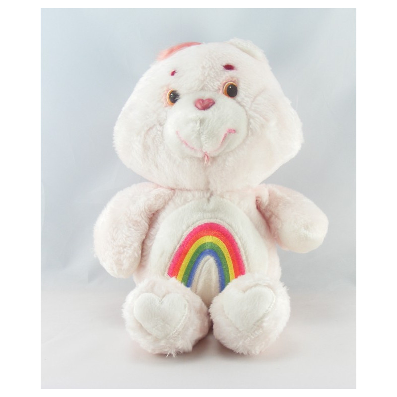 Ancienne Peluche Bisounours rose Grosfarceur Arc en ciel CARE BEARS