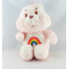 Ancienne Peluche Bisounours rose Grosfarceur Arc en ciel CARE BEARS