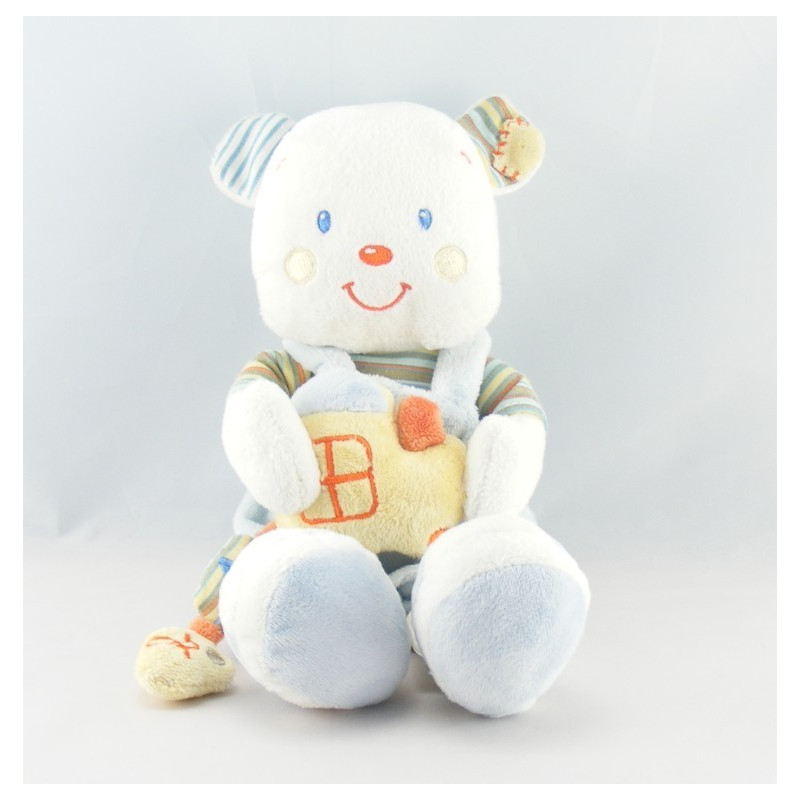 Doudou ours salopette bleu Kitchoun KIABI