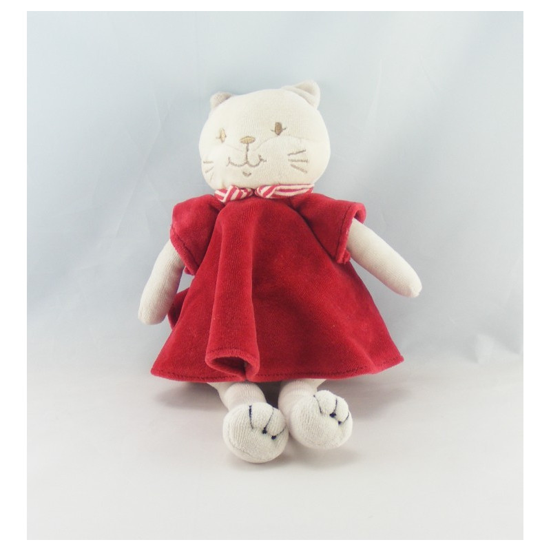 Doudou chat blanc SUCRE D'ORGE