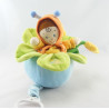 Doudou plat papillon orange pois bleu NICOTOY