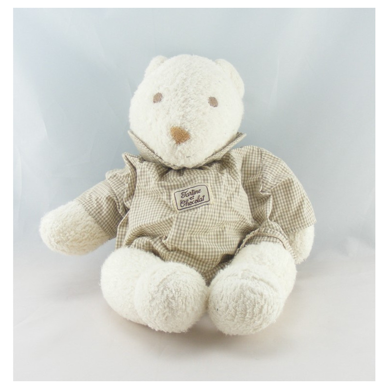 Doudou ours beige rayé TARTINE ET CHOCOLAT