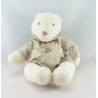 Doudou ours beige rayé TARTINE ET CHOCOLAT