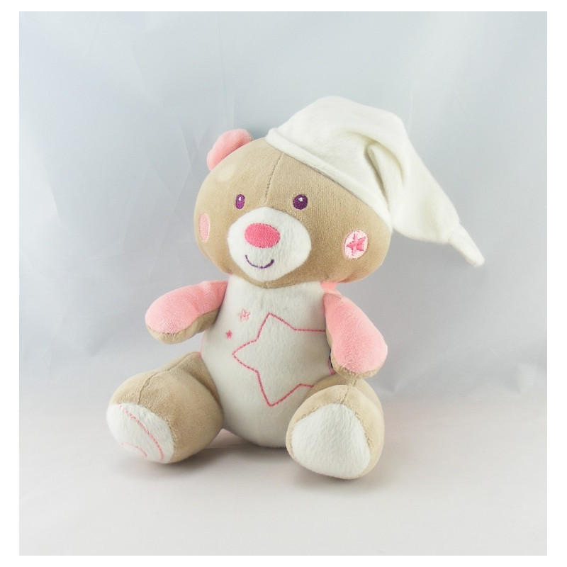 Doudou plat ours koala gris rose SUCRE D'ORGE