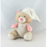 Doudou plat ours koala gris rose SUCRE D'ORGE