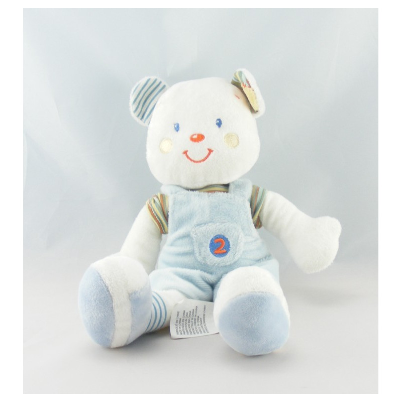 Doudou ours salopette bleu Kitchoun KIABI