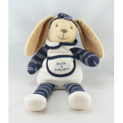 Doudou et Compagnie ours blanc noir avec mouchoir 