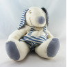 Doudou chien rayé bleu DOUDOU ET COMPAGNIE