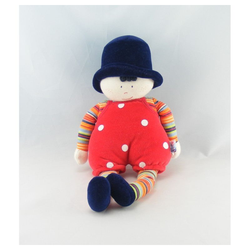Doudou Clown rouge orange Sucre d'orge