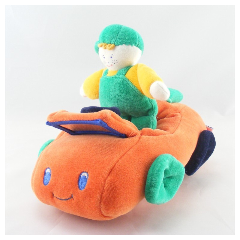 Doudou lapin chien orange SUCRE D'ORGE