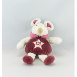 Doudou et compagnie souris ptit doux bordeaux mouchoir 