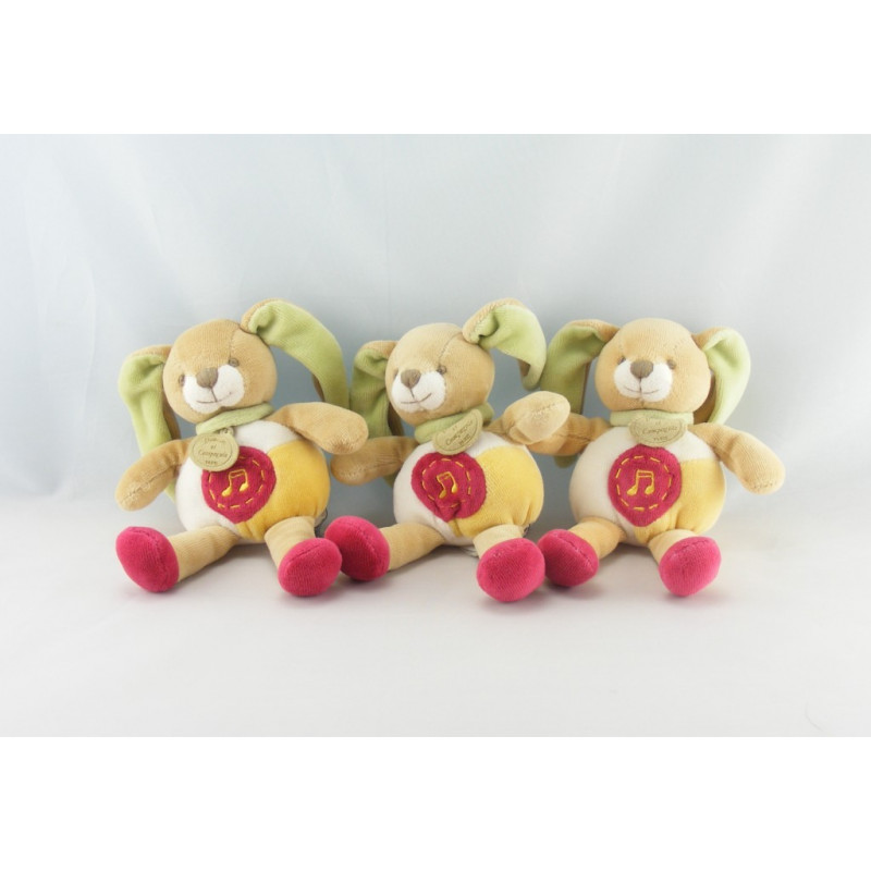 Doudou lapin Fraise vert rouge Doudou et Compagnie 