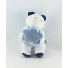 Doudou plat Lapin bleu Sucre d'Orge