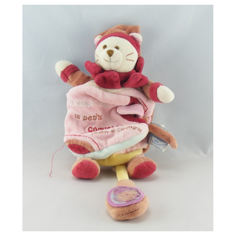 Doudou et compagnie livre chat Minouchette Bordeaux rose 