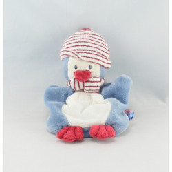 Doudou plat pingouin oiseau rose bleu SUCRE D'ORGE