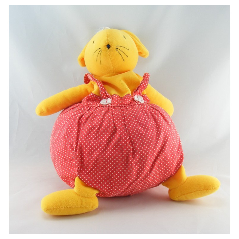 Doudou souris boule jaune orange vert bleu SUCRE D'ORGE