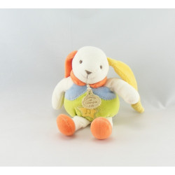 Doudou et compagnie lapin ptit doux bleu jaune carotte